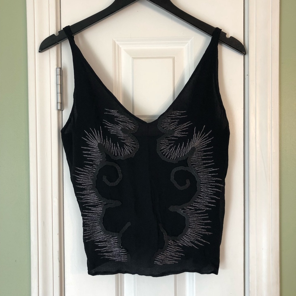 VTG Versus Versace Sequin Twist Back Silk Tank Top